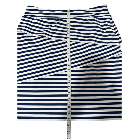 J. McLaughlin Nicola Skirt Striped Blue White Catalina Cloth Tiered Women Size L - Picture 6 of 8